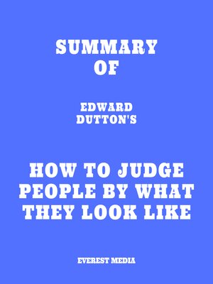 cover image of Summary of Edward Dutton's How to Judge People by What They Look Like